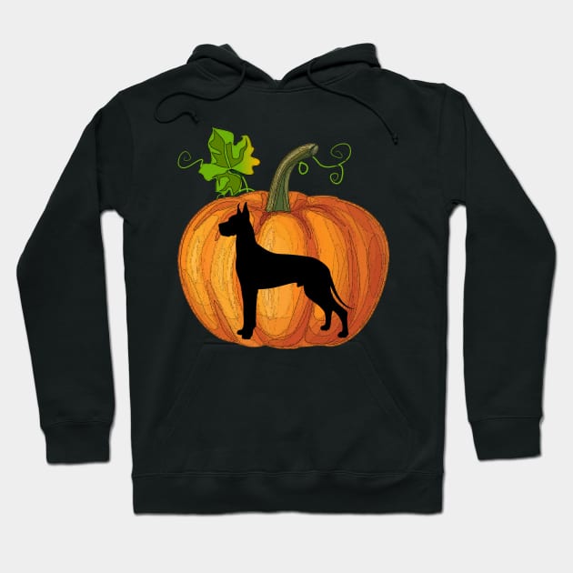 Great dane in pumpkin Hoodie by Flavie Kertzmann